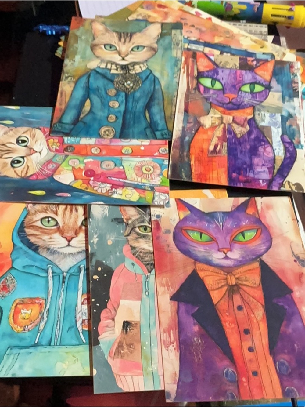 6 Formal funny cat postcards